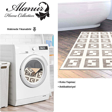 Dekoreko Kaymaz Taban Djt Banyo Halısı Yıldız Deri Modern 606M