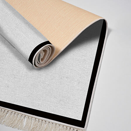 Alanur Home Kaymaz Taban Djt Banyo Mutfak Salon Halı Yıldız Deri Saçaklı Dokuma Desen E5001