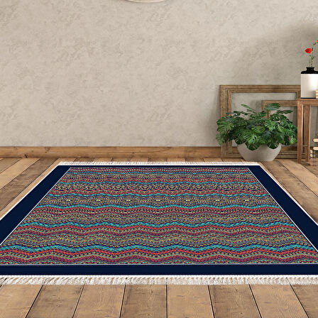 Dekoreko Kaymaz Taban Djt Salon Halısı Yıldız Deri Saçaklı Modern 1935