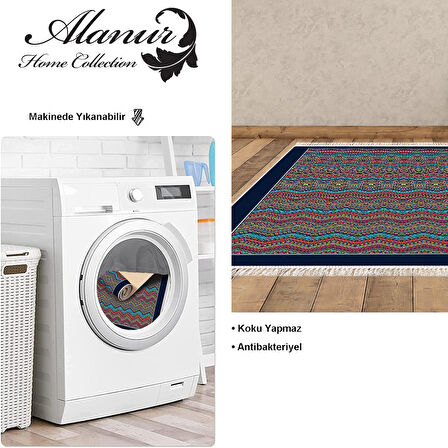 Dekoreko Kaymaz Taban Djt Salon Halısı Yıldız Deri Saçaklı Modern 1935