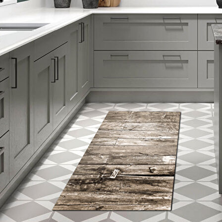 Dekoreko Kaymaz Taban Djt Mutfak Halısı Yıldız Deri Modern Mu136