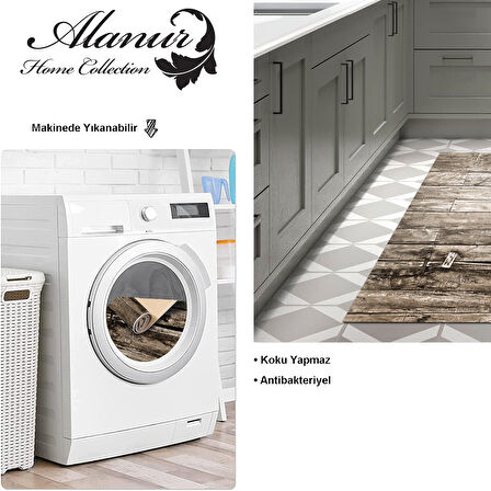 Dekoreko Kaymaz Taban Djt Mutfak Halısı Yıldız Deri Modern Mu136