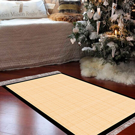 Alanur Home Kaymaz Taban Djt Banyo Mutfak Salon Halı  Trend Saçaklı Dokuma Desen E5007