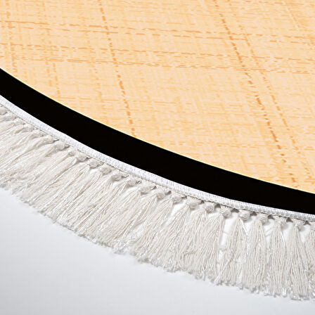 Alanur Home Kaymaz Taban Djt Banyo Mutfak Salon Halı  Trend Saçaklı Oval Dokuma Desen E5007