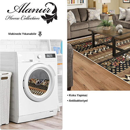 Dekoreko Kaymaz Taban Djt Salon Halısı Star Pamuk Saçaklı Modern Mu127