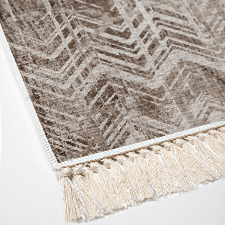 Dekoreko Kaymaz Taban Djt Salon Halısı Star Pamuk Saçaklı İskandinav F5083