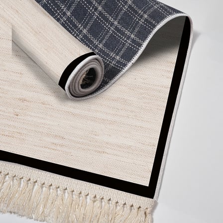 Alanur Home Kaymaz Taban Djt Banyo Mutfak Salon Halı Star Pamuk Saçaklı Dokuma Desen E5007