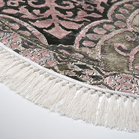 Dekoreko Kaymaz Taban Djt Mutfak Halısı Yıldız Deri Saçaklı Oval Modern 659M