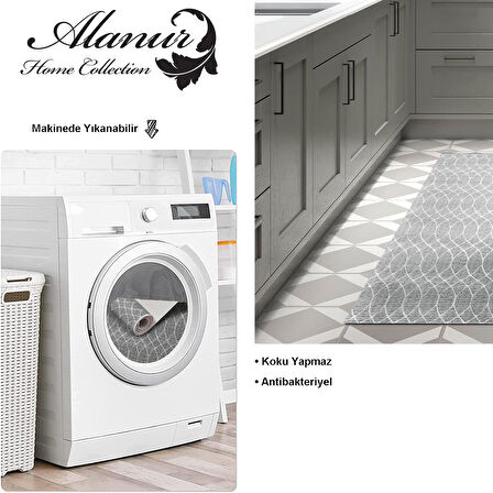 Dekoreko Kaymaz Taban Djt Mutfak Halısı Trend İskandinav F5084