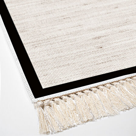 Alanur Home Kaymaz Taban Djt Banyo Mutfak Salon Halı  Trend Saçaklı Dokuma Desen E5001