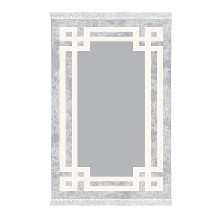 Dekoreko Kaymaz Taban Djt Banyo Halısı Yıldız Deri Saçaklı Modern 657M