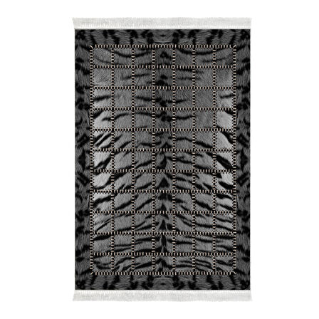 Dekoreko Kaymaz Taban Djt Salon Halısı Yıldız Deri Saçaklı Modern 1906