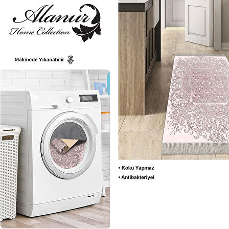 Dekoreko Kaymaz Taban Djt Mutfak Halısı Yıldız Deri Saçaklı Modern 1488