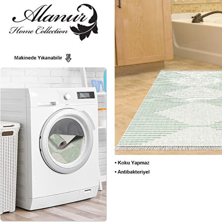 Dekoreko Kaymaz Taban Djt Banyo Halısı Trend Saçaklı İskandinav F5085
