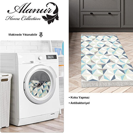 Dekoreko Kaymaz Taban Djt Mutfak Halısı Star Pamuk Saçaklı Modern 1944