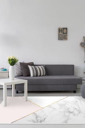 Kaymaz Dijital Mutfak & Salon Halı Star Pamuk Geometrik E5008