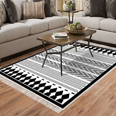 Dekoreko Kaymaz Taban Djt Salon Halısı Trend Saçaklı İskandinav M1273