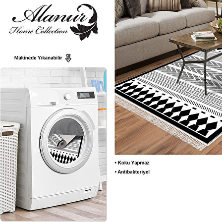 Dekoreko Kaymaz Taban Djt Salon Halısı Trend Saçaklı İskandinav M1273