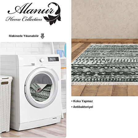 Dekoreko Kaymaz Taban Djt Salon Halısı Trend Saçaklı İskandinav F5080