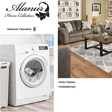 Dekoreko Kaymaz Taban Djt Salon Halısı Star Pamuk Modern 674M