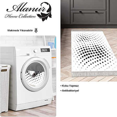 Dekoreko Kaymaz Taban Djt Mutfak Halısı Star Pamuk Saçaklı Modern 723