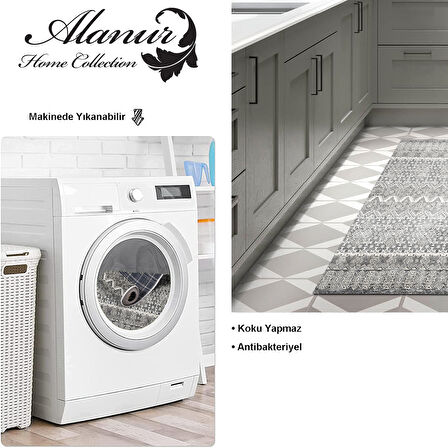 Dekoreko Kaymaz Taban Djt Mutfak Halısı Star Pamuk İskandinav 1700