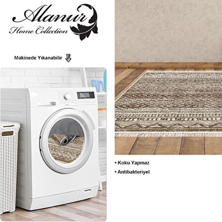 Dekoreko Kaymaz Taban Djt Salon Halısı Star Pamuk Saçaklı İskandinav F5087