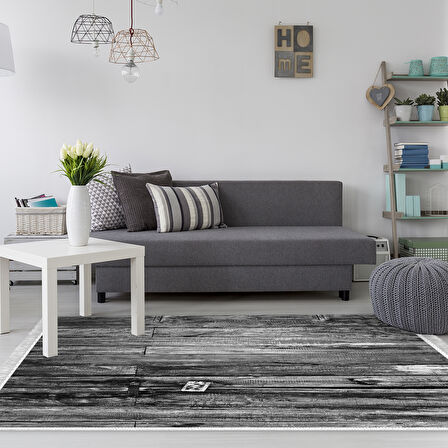 Dekoreko Kaymaz Taban Djt Salon Halısı Yıldız Deri Saçaklı Modern Mu136