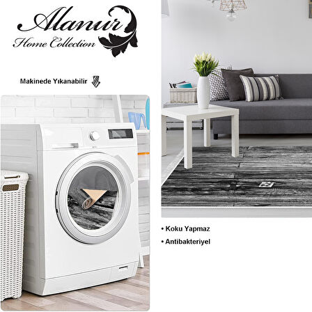 Dekoreko Kaymaz Taban Djt Salon Halısı Yıldız Deri Saçaklı Modern Mu136