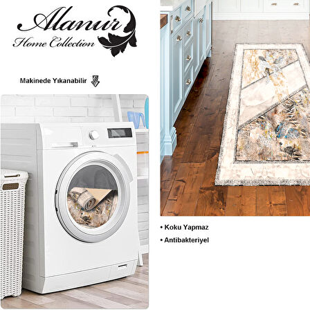 Dekoreko Kaymaz Taban Djt Mutfak Halısı Yıldız Deri Modern 729