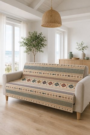 Çok Amaçlı Modern Bohem Kadife Koltuk Örtüsü,Çekyat Örtüsü Piknik Örtüsü Masa örtüsü Kaymaz Süngerli