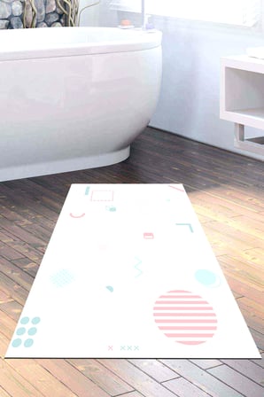 Kaymaz Dijital Mutfak & Salon Halı Star Pamuk Geometrik E5015