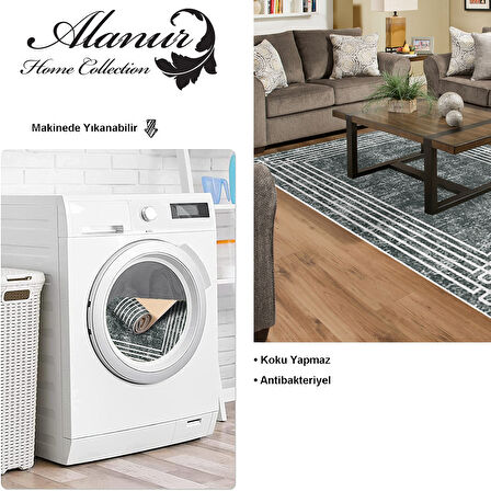 Dekoreko Kaymaz Taban Djt Salon Halısı Yıldız Deri Modern M5142