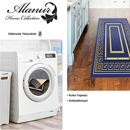 Dekoreko Kaymaz Taban Djt Mutfak Halısı Yıldız Deri Modern 651M