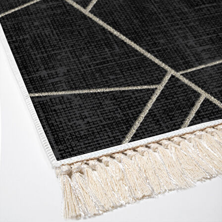 Dekoreko Kaymaz Taban Djt Mutfak Halısı Star Pamuk Saçaklı Modern 717