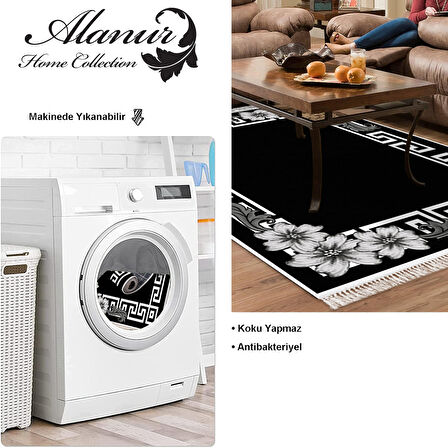 Dekoreko Kaymaz Taban Djt Salon Halısı Star Pamuk Saçaklı Modern Kt494