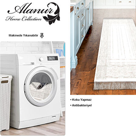 Dekoreko Kaymaz Taban Djt Mutfak Halısı Star Pamuk Saçaklı Modern M5076