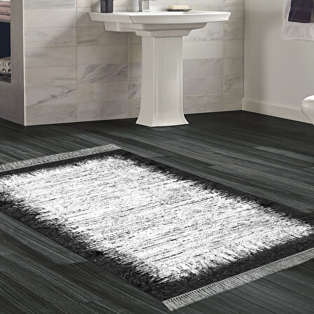 Dekoreko Kaymaz Taban Djt Banyo Halısı Star Pamuk Saçaklı Modern 1342