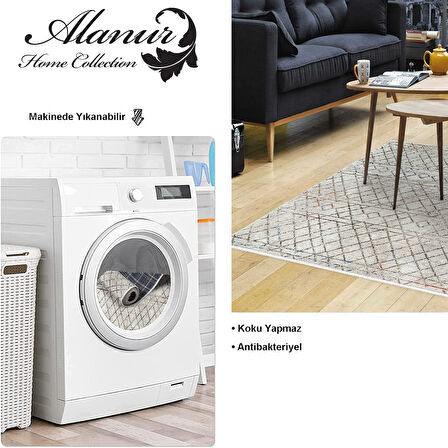 Dekoreko Kaymaz Taban Djt Salon Halısı Star Pamuk İskandinav F5079