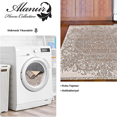 Dekoreko Kaymaz Taban Djt Mutfak Halısı Yıldız Deri Saçaklı Modern 1488