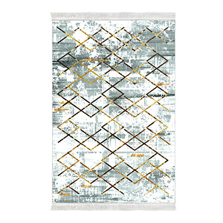 Dekoreko Kaymaz Taban Djt Banyo Halısı Trend Saçaklı Modern M5026