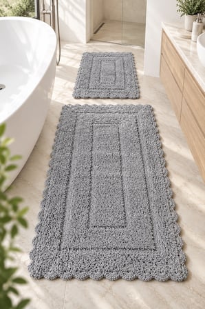 Alanur Bodrum Tufting Cotton Pamuklu El Işi Örgülü 2 li Paspas 110
