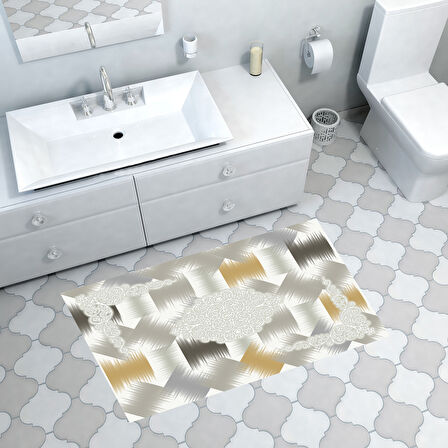 Dekoreko Kaymaz Taban Djt Banyo Halısı Star Pamuk Modern S1030