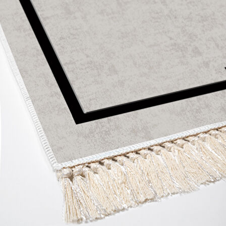 Dekoreko Kaymaz Taban Djt Salon Halısı Yıldız Deri Saçaklı Modern 1919