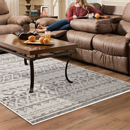 Dekoreko Kaymaz Taban Djt Salon Halısı Yıldız Deri İskandinav F5078