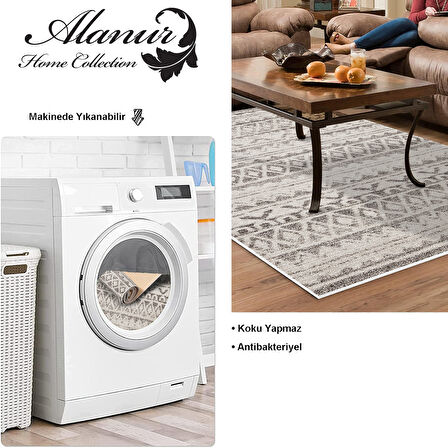 Dekoreko Kaymaz Taban Djt Salon Halısı Yıldız Deri İskandinav F5078