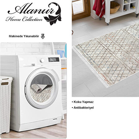 Dekoreko Kaymaz Taban Djt Mutfak Halısı Trend Saçaklı İskandinav F5079