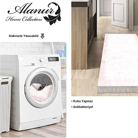 Dekoreko Kaymaz Taban Djt Mutfak Halısı Star Pamuk Saçaklı Modern 1342