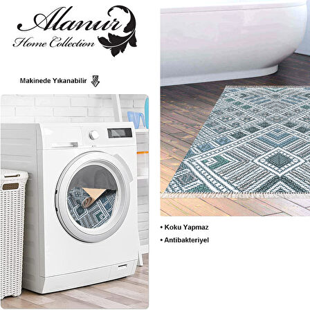 Dekoreko Kaymaz Taban Djt Banyo Halısı Yıldız Deri Saçaklı Modern 2029