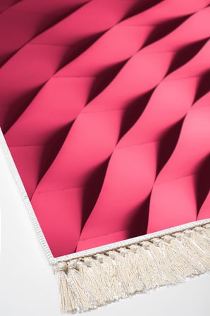Kaymaz Dijital Mutfak & Salon Halı Trend Saçaklı Geometrik E5017